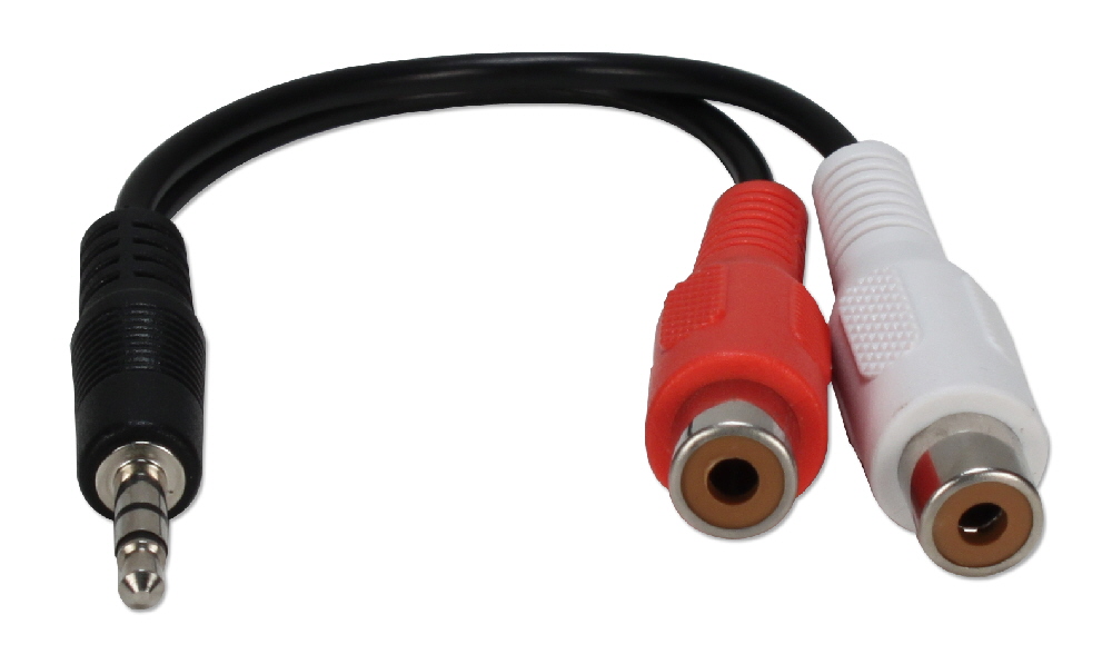 CC399MF - 3.5mm Mini-Stereo Male to Dual RCA Female Speaker Y-Adaptor