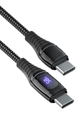 2-Meter USB-C to USB-C 2.0 Sync & 240-Watts Charger Nylon-Braided Premium Cable with Power Meter CC2240PB-2M 037229230383 Black microcenter Malone Pending, USB-C 2.0, USB C, USB-C Extension Cable, USB C Extension Cable 2-meter, 2meter, 2m, 6.5ft, USB 2.0 data cable, 480Mbps data transfer rate, 5Amp, 240-Watts, Nylon-Braided Premium Cable with Power Meter