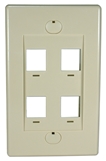 4Port Beige Wall Plate for Modular Keystone Jack C5WP-4P 037229714739 Category 5 - C5 Basic Wall Plate Assemblies, Wall Plate, Beige, 4 Ports C5WP-4PW JE317-V4/WH-UN 539460 C5WP4P C5WP-4P   2212 