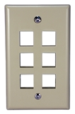 6Port Beige Wall Plate for Modular Keystone Jack C5WP-6P 037229714746 Category 5 - C5 Basic Wall Plate Assemblies, Wall Plate, Beige, 6 Ports C5WP-6PW JE317-V6/WH-UN 539577 C5WP6P C5WP-6P   2213 