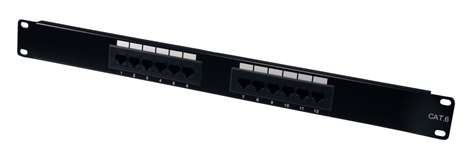 12Port CAT6 RJ45 110Block Patch Panel C6PNL-12 037229715507 Category 6/CAT6 - Patch Panel, 12Ports, 250MHz Certified, T568A/B 110 Block P12T-XX-C6X/XX 006619 C6PNL12 C6PNL-12   2224 