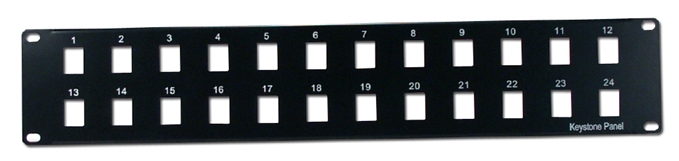 24Port Keystone Jack Blank Rackmount Patch Panel CBPNL-24 037229714227 Category 5/6 - Keystone Jack Blank Patch Panel, Rackmount, 2U, 24Port KJ-P24-M 463083 CBPNL24 CBPNL-24   2290 