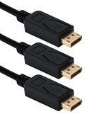 3-Pack 10ft DisplayPort UltraHD 4K Black Cable with Latches DPM-10-3PK 037229080186 Cable, DisplayPort v1.1 Compliant, Digital Audio/Video with DHCP, 10ft 