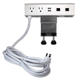 Adjustable Deskmount Dual-Power Outlets with Dual-USB 3.5Amp Charger & Dual-CAT6 Ports P2P2UR-10