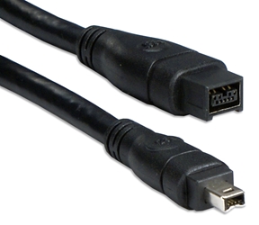 10ft IEEE1394b FireWire800/i.Link 9Pin to 4Pin A/V Black Cable CC1394F4-10 037229139105 Cable, IEEE1394b FireWire800-Bilingual/i.Link for Audio/Video, 9 to 4 Pins, 10ft 165407 PY7704 CC1394F410 CC1394F4-10 cables feet foot  2345 