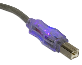 6ft USB 2.0 480Mbps Type A Male to B Male Translucent Illuminated/Lighted Cable with Purple LEDs CC2209C-06PRL 037229229813 Cable, USB 2.0 480Mbps Universal Serial Bus Type A Male to B Male Translucent Cable with Purple LEDs, For Printer, Scanner, Camera, External Drive & PC/Hub, 6ft TH6561 CC2209C06PRL CC2209C-06PRL cables feet foot  2460 