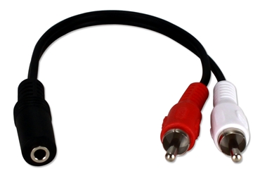 3.5mm Mini-Stereo Female to Dual RCA Male Speaker Y-Adaptor CC399FM 037229399028 Adaptor, Multimedia, Speaker - 3.5mm F/(2) RCA M, 8" 190421 TW8104 CC399FM CC399FM adapters adaptors   2775 