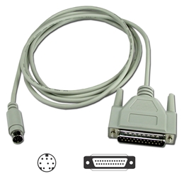 10ft DB25 Male to Mini8 Male Apple Computer ImageWriter Printer Cable CC505-10 037229505108 Cable, Apple IIe to ImageWr II, DB25M/Mini8M, 10ft CC50510 CC505-10  cables feet foot   2836