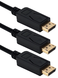 3-Pack 10ft DisplayPort UltraHD 4K Black Cable with Latches DPM-10-3PK 037229080186 Cable, DisplayPort v1.1 Compliant, Digital Audio/Video with DHCP, 10ft 