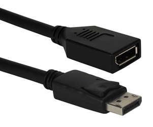 6ft DisplayPort Digital A/V UltraHD 4K Black Extension Cable with Latches DPX-03 037229003048, DisplayPort v1.1 Compliant, Digital Audio/Video with DHCP, 6ft