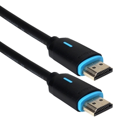 1-Meter Ultra High Speed HDMI UltraHD 8K with Ethernet Cable with Blue-Tip Connectors HD8B-1M 037229492385 Cable, 1-meter, 1meter, 1m, 3.3ft, 8K/60Hz, HDR10, ARC Digital Audio, Ethernet / HEAC, Deep Color 4:4:4 YCbCr, HDMI 2.1 48Gbps HDCP 2.3 & CEC control, Corrosion resistant gold contact, Shielded cable for signal integrity