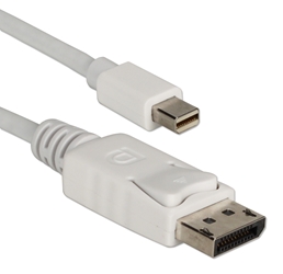 1-Meter Mini DisplayPort to DisplayPort UltraHD 4K White Cable MDPDP-1M 037229009101 Cable, Mini-DisplaPort to DisplayPort Digital Cable, Compatible with Thunderbolt Port, 1-Meter 319285 TW8624 MDPDP1M MDPDP-1M cables meters 2056 