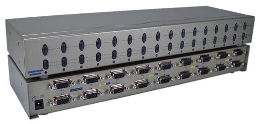 250MHz 16Port VGA Video Matrix Switch (2x16) MSV616PHX2 037229006599 Video Share/Splitter/DA/Distribution Amplifier (Matrix) with Built-in Booster, 2PCs Share/Control 16 Video, 250MHz Supports VGA/SVGA/Multisync and up to 1920x1440, HD15 Connectors MSV616PHX2 MSV616PHX2      3648