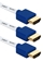 6ft 3-Pack High Speed HDMI UltraHD 4K with Ethernet Thin Flexible White Cables with Blue Connectors - HDT-6F-3PB