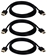 3ft 3-Pack High Speed HDMI UltraHD 4K with Ethernet Thin Flexible Black Cables - HDT-3F-3PK