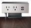 Adjustable Deskmount Dual-Power Outlets with Dual-USB 3.5Amp Charger & 10ft Power Cord - P2P2U-10A