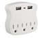 3-Outlets Wallmount Power Strip with Dual-USB 2.1Amp Charging Ports - PS-05UW